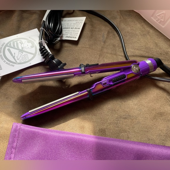 NWOT BaBylissPRO Limited Edition Mini Prima Flat Iron Iridescent Oil Slick - Picture 6 of 16